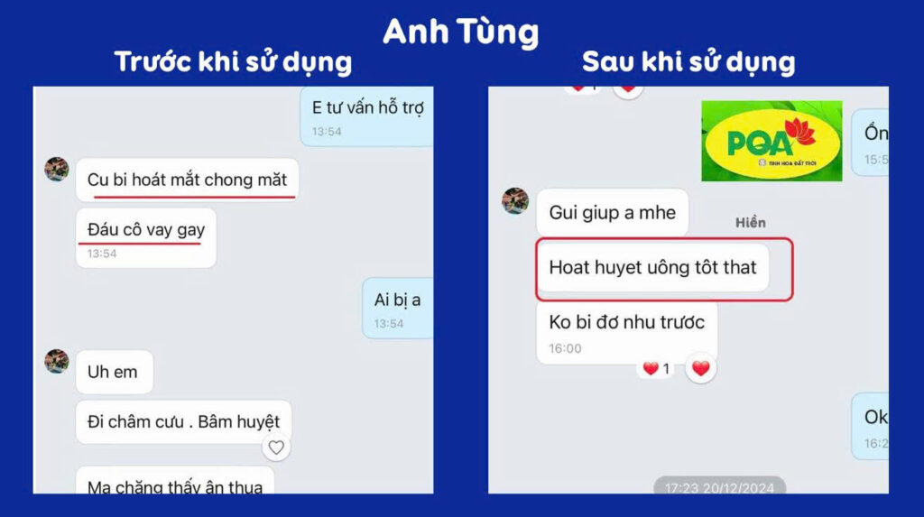 Feedback trước sau hoạt huyết dưỡng não