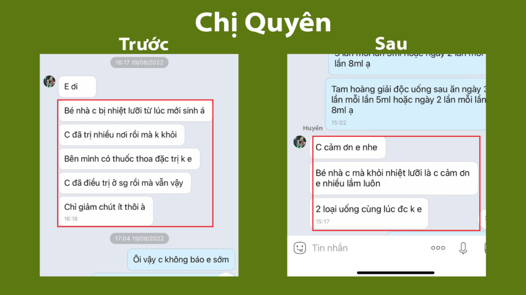 Feedback trước, sau tam hoàng giải độc 