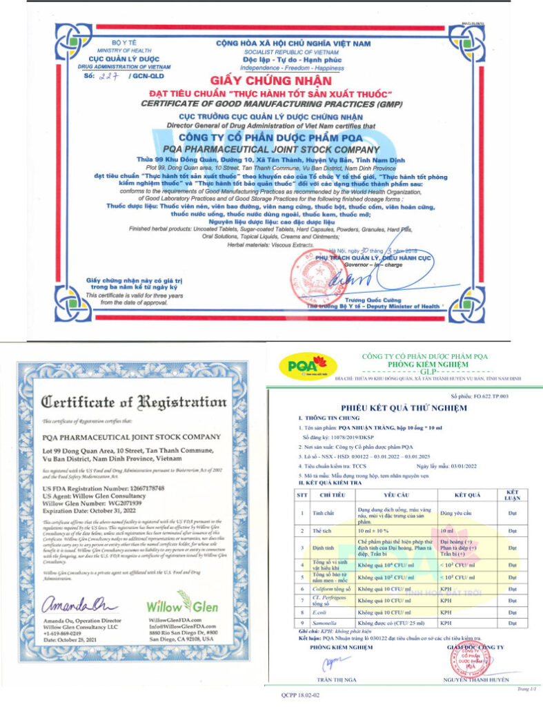 PQA nhuận tràng ống