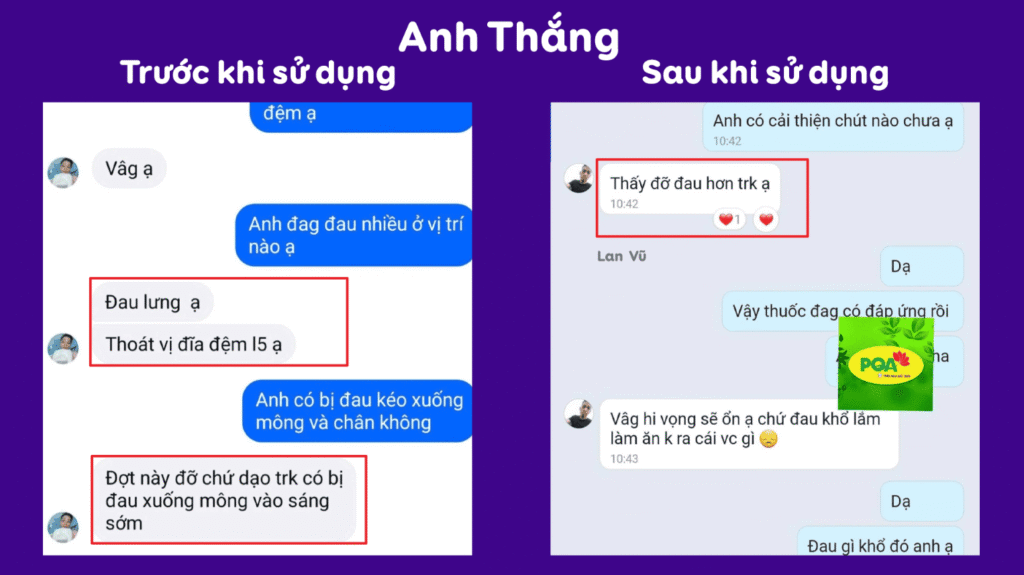Feedback trước sau xương khớp viên nang 