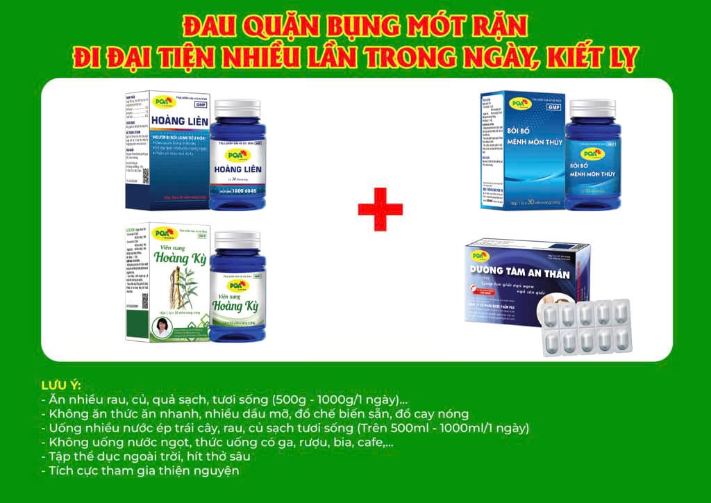 Kết hợp 4 sản phẩm hoàng liên