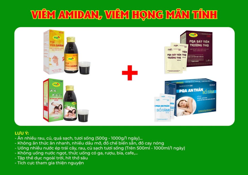 Kết hợp 4 sản phẩm thuốc amidan