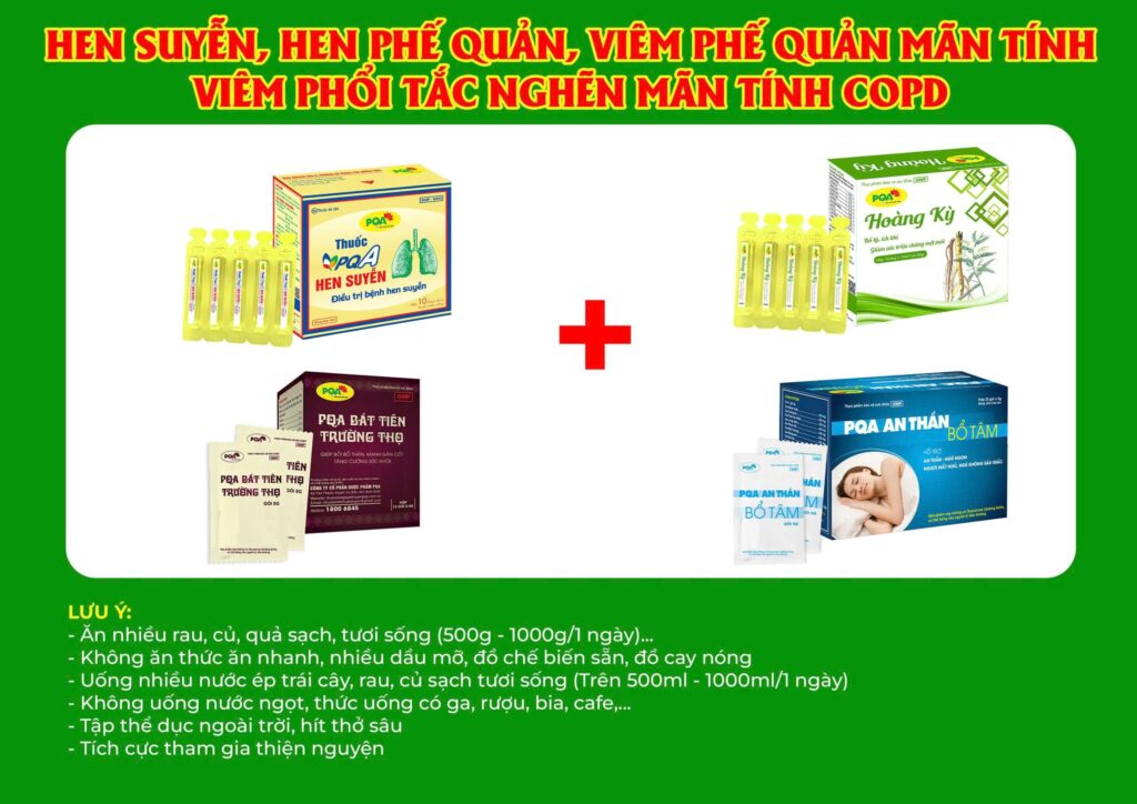 Kết hợp 4 sản phẩm thuốc hen suyễn