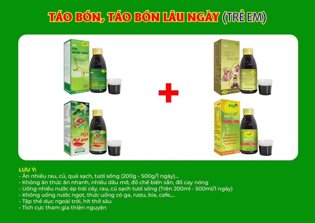 Kết hợp 4 sản phẩm Nhuận tràng siro