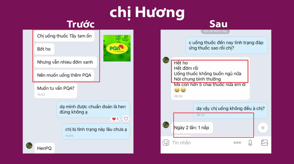 Feedback trước, sau Siro hen suyễn 