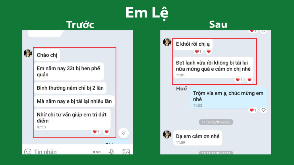 Feedback trước, sau Siro hen suyễn 
