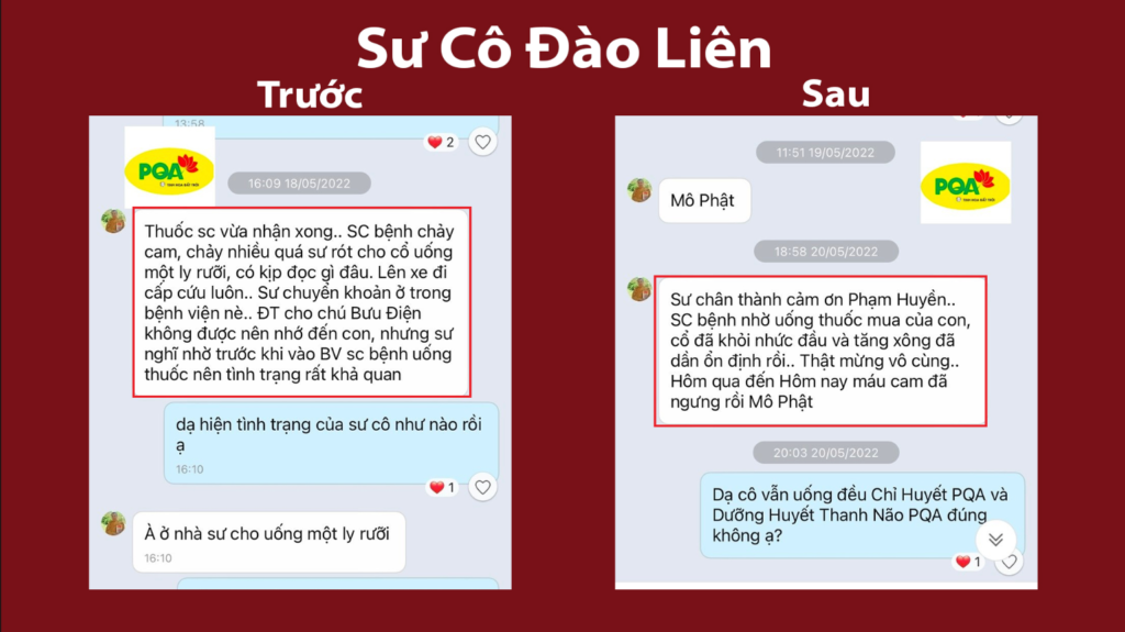 Feedback trước, sau chỉ huyết 