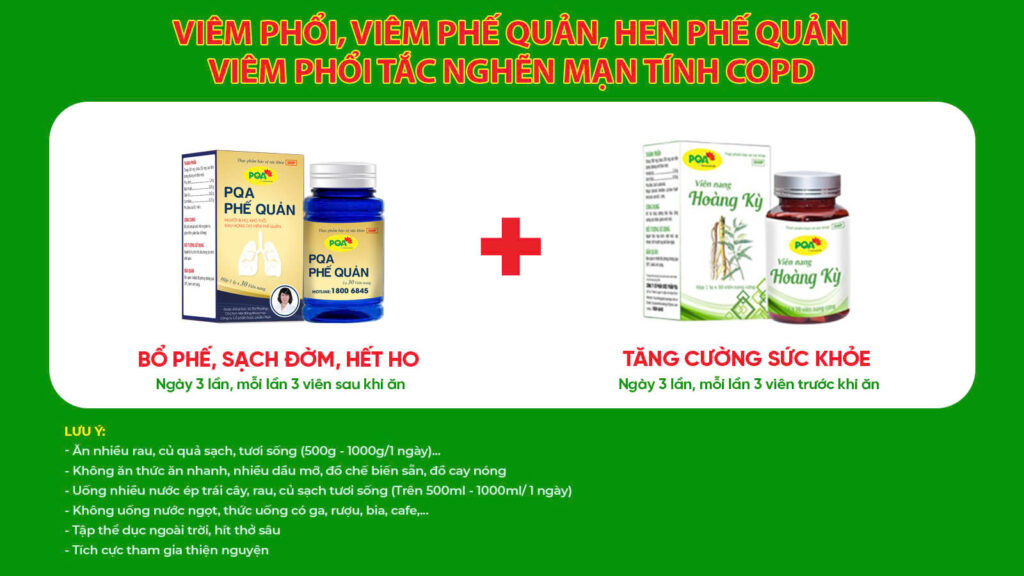 Kết hợp 2 sản phẩm PQA Phế quản viên nang