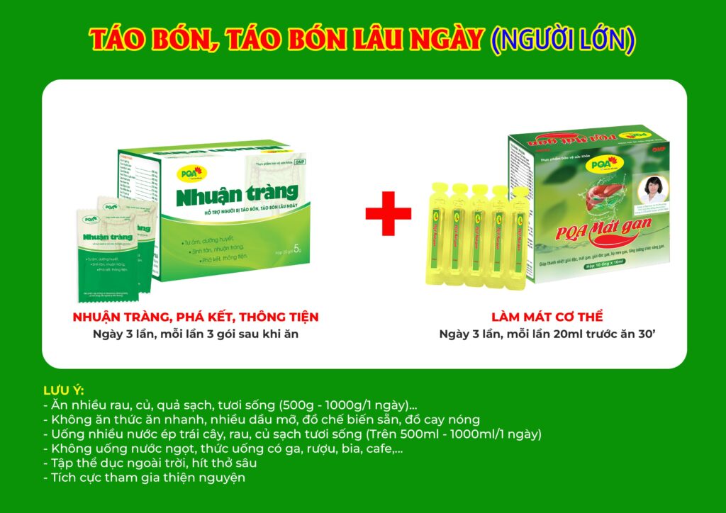 Kết hợp 2 sản phẩm nhuận tràng cốm