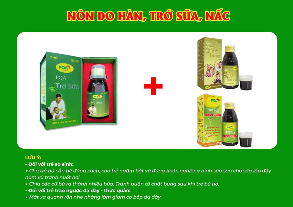 Kết hợp 3 sản phẩm trớ sữa
