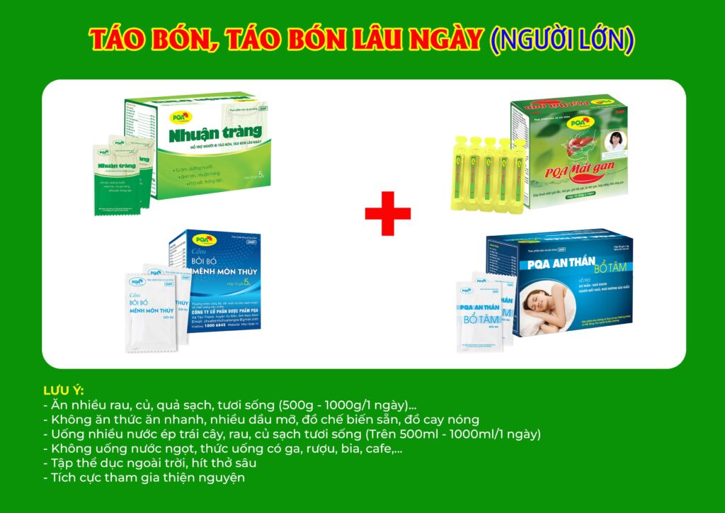 Kết hợp 4 sản phẩm nhuận tràng cốm