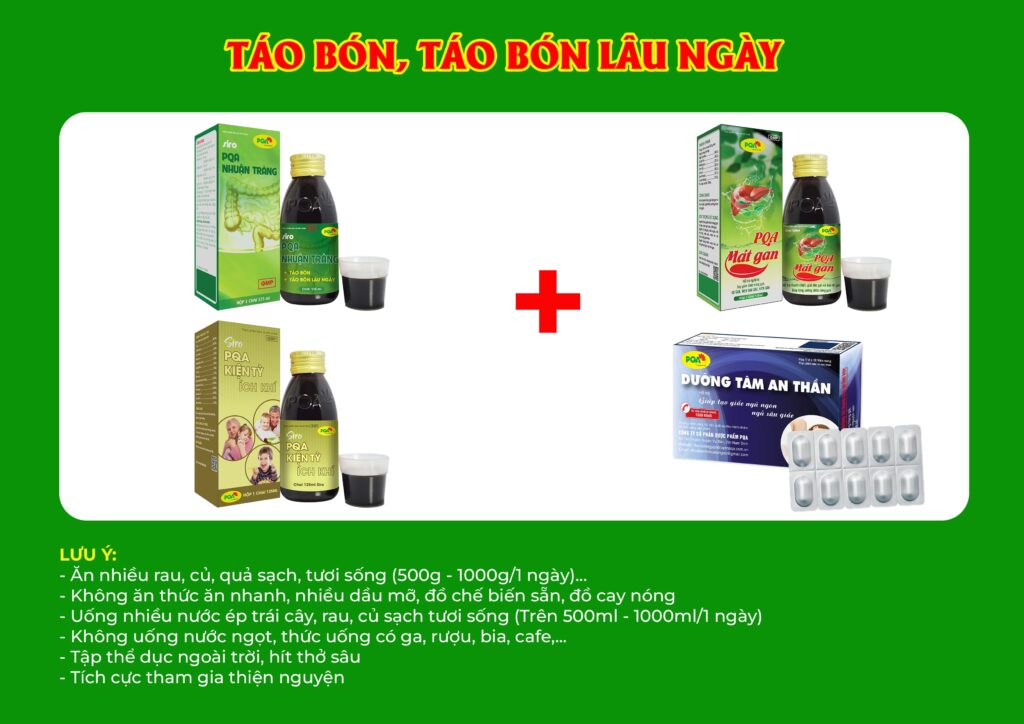 Kết hợp 4 sản phẩm nhuận tràng siro