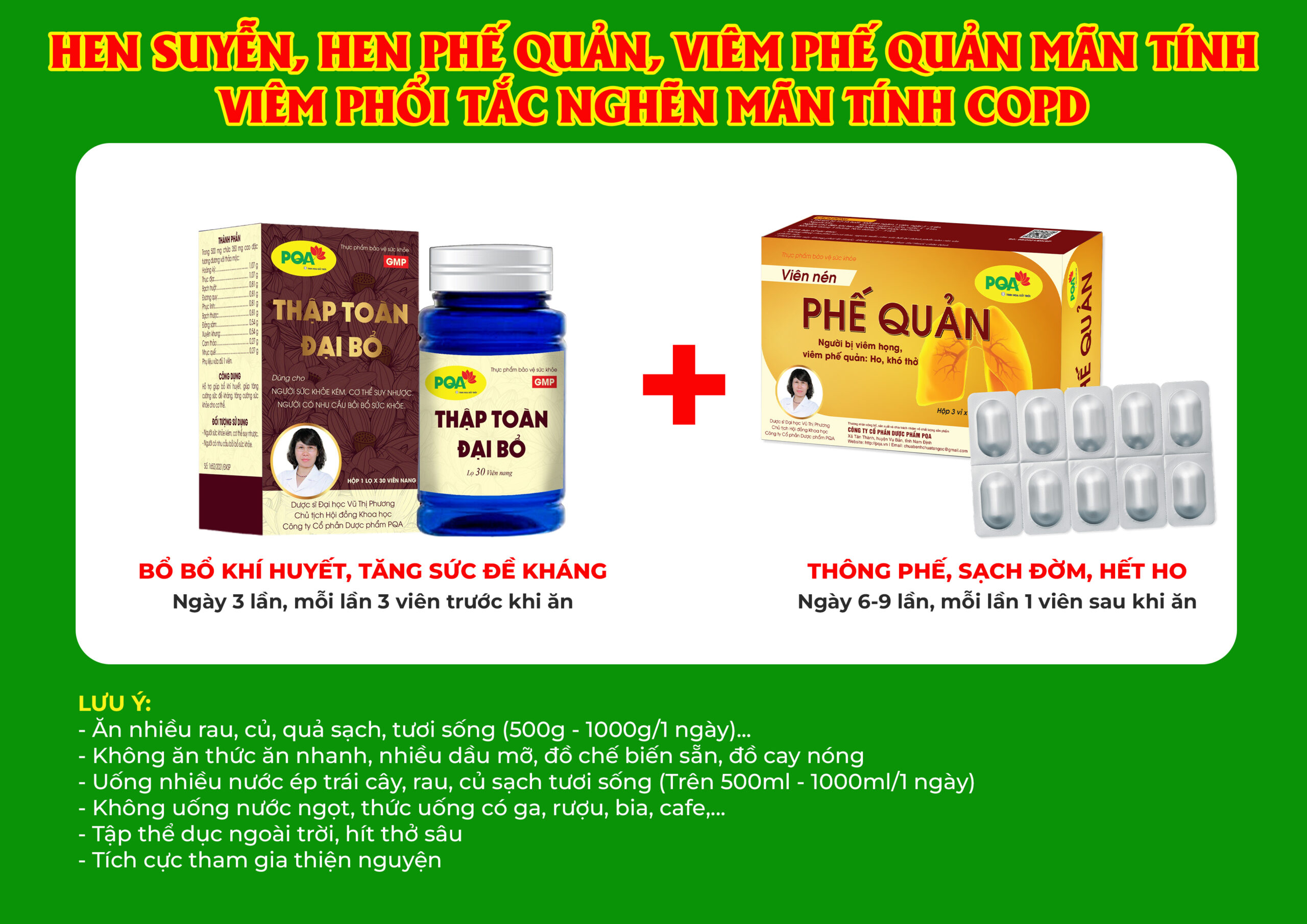 Sản phẩm kết hợp với phế quản