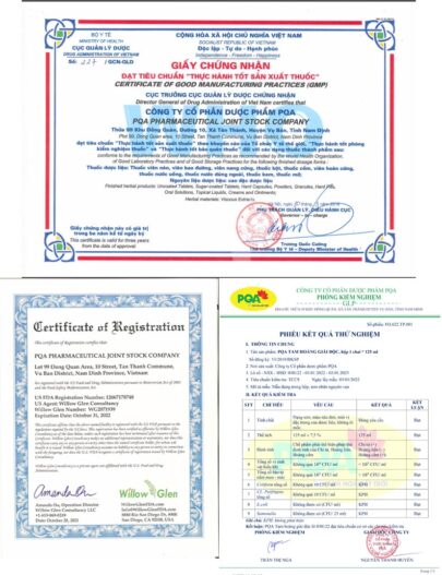 Tam hoàng giải độc PQA - CÔNG TY CỔ PHẦN DƯỢC PHẨM PQA