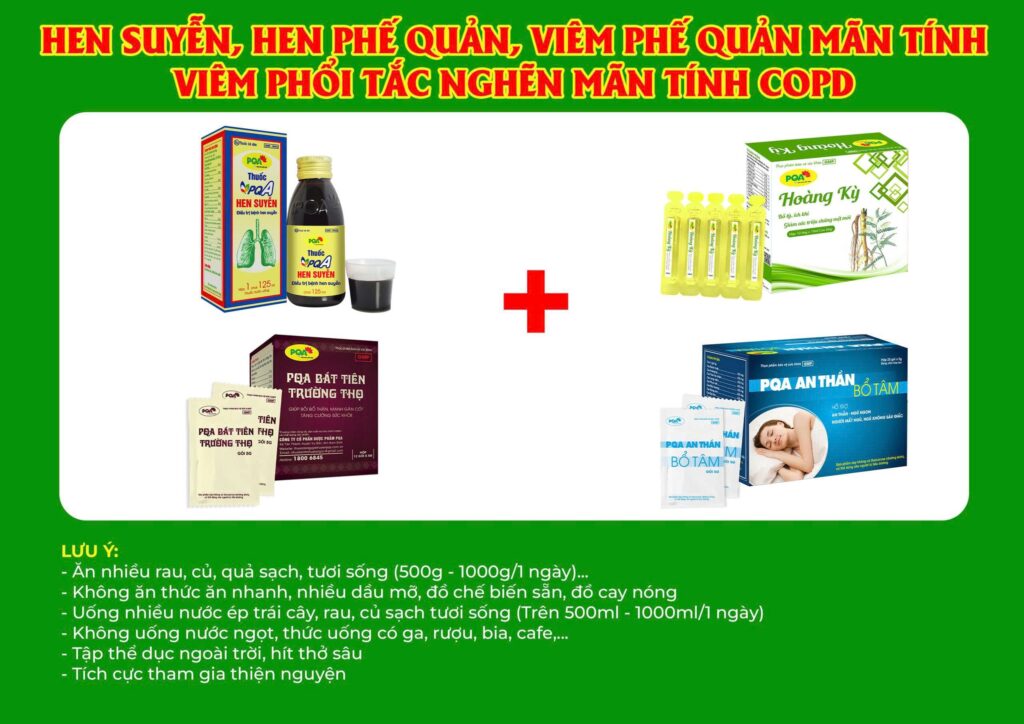 Kết hợp 4 sản phẩm thuốc hen suyễn