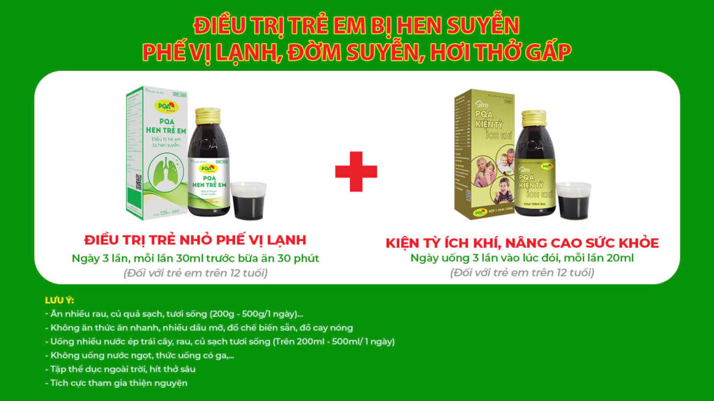 Kết hợp 2 sản phẩm thuốc hen trẻ em