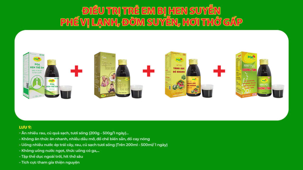 Kết hợp 4 sản phẩm thuốc hen trẻ em