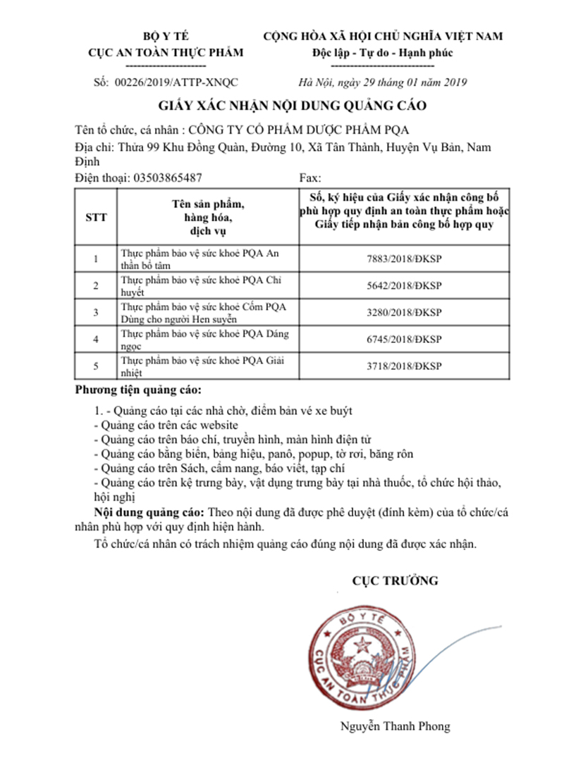 Giấy phép quảng cáo