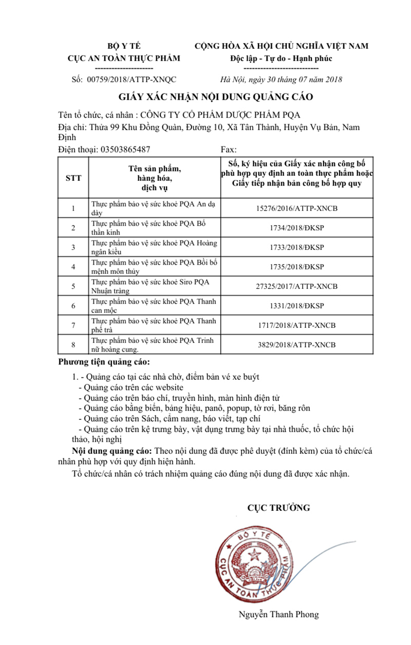 Giấy phép quảng cáo