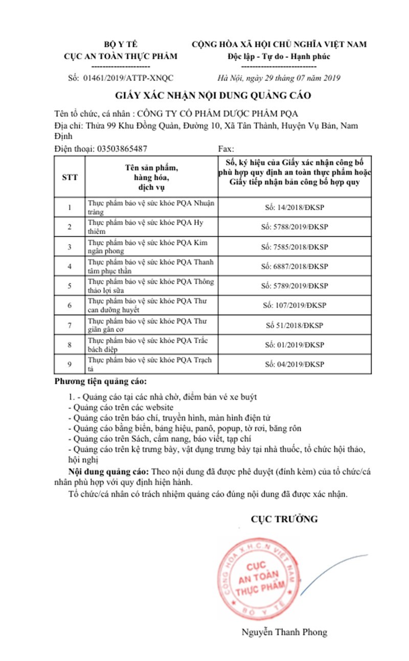 Giấy phép quảng cáo