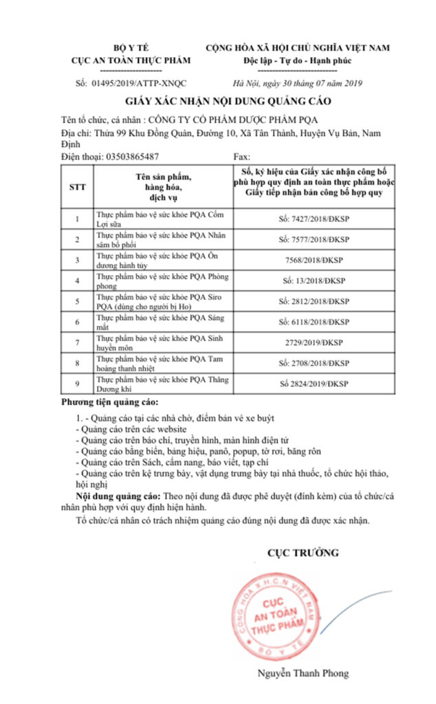 Giấy phép quảng cáo