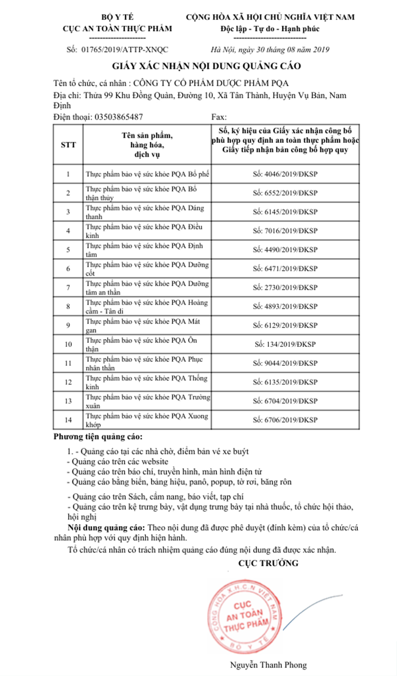 Giấy phép quảng cáo