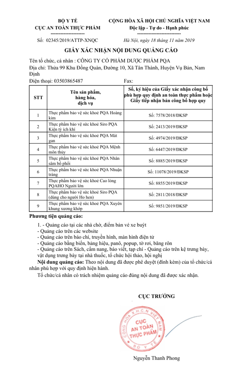 Giấy phép quảng cáo