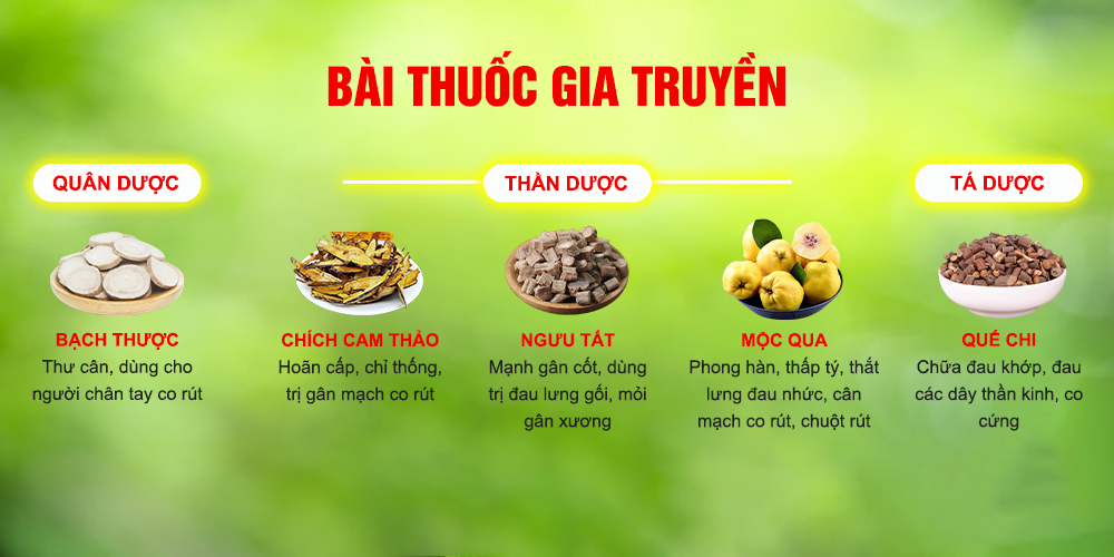 Bài thuốc viên nang thư giãn gân cơ