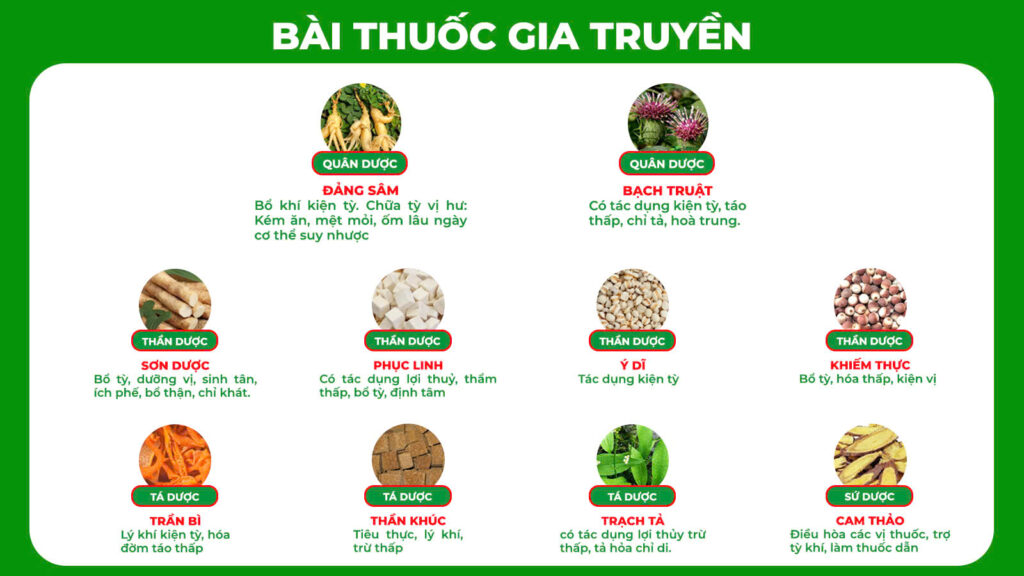 Bài thuốc gia truyền kiện tỳ ích khí new