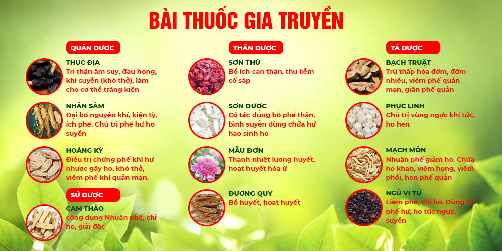 bài thuốc Nhân Sâm Bổ Phổi
