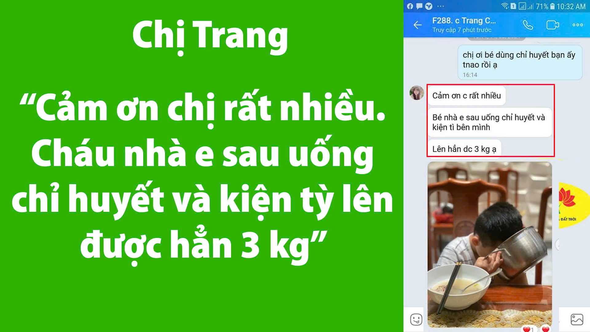 Feedback kiện tỳ ích khí