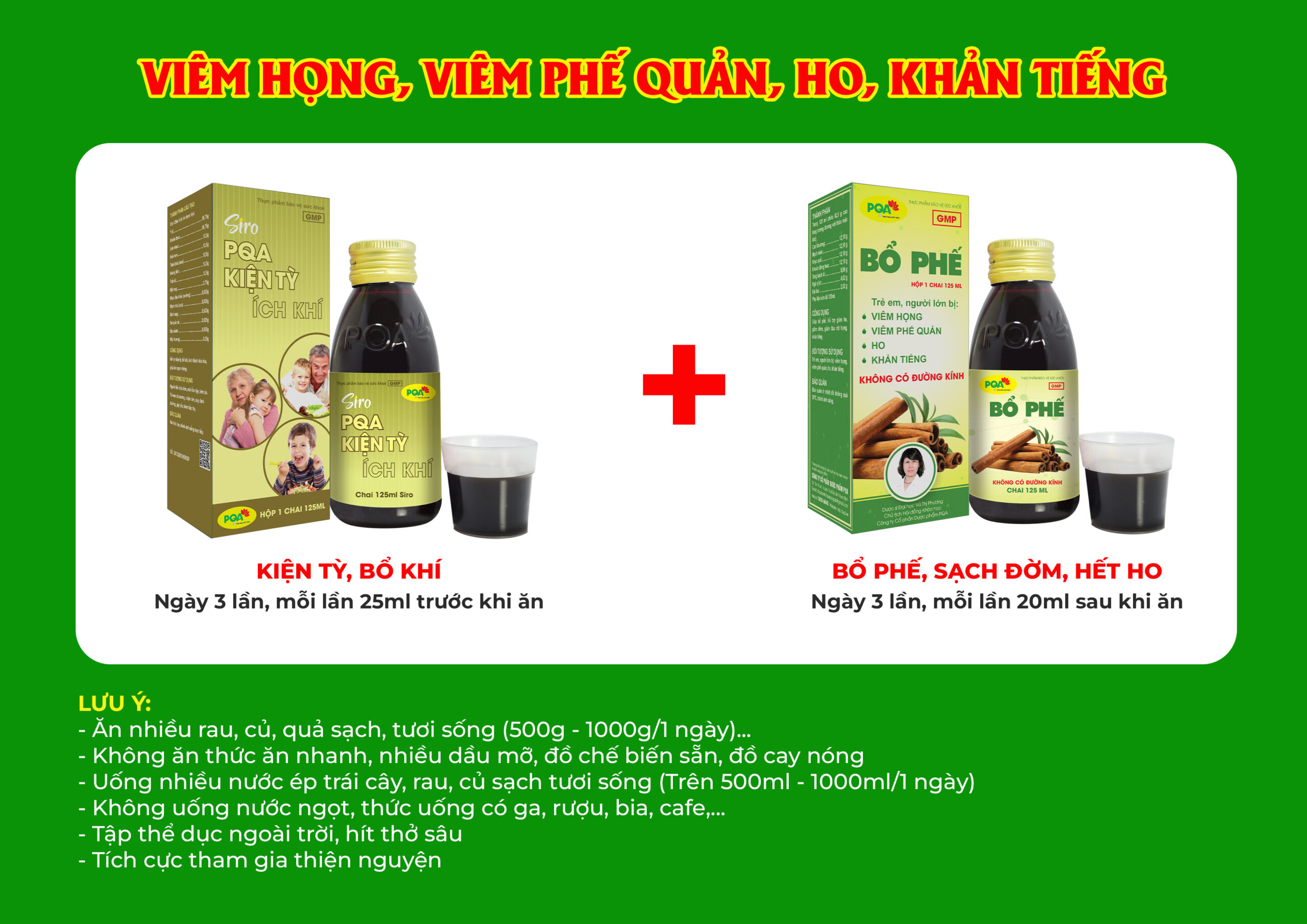 Kết hợp 2 sản phẩm PQA Bổ phế xanh