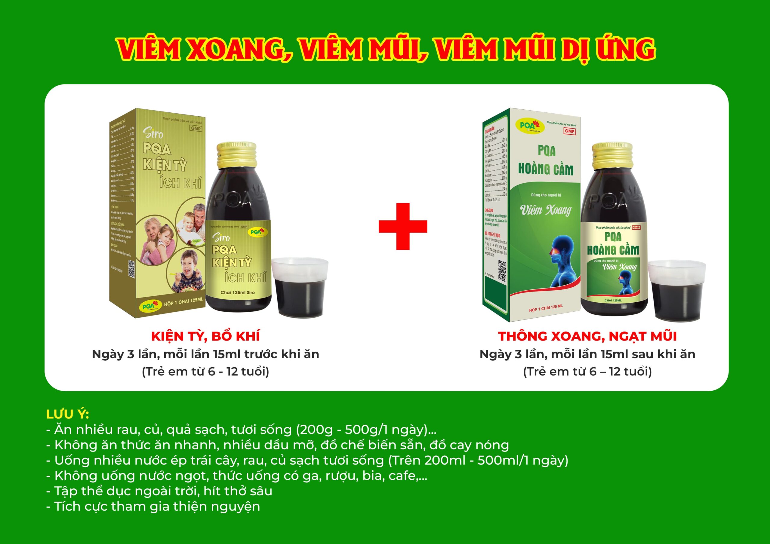 Kết hợp 2 sản phẩm Hoàng Cầm siro