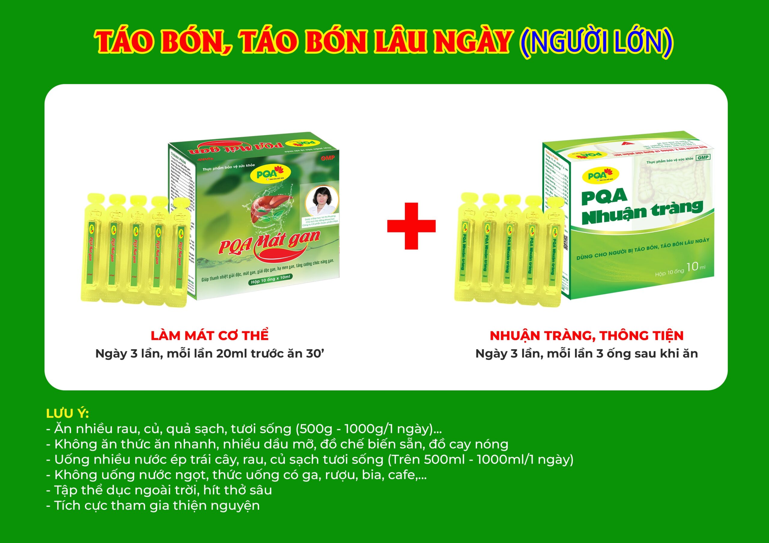 Kết hợp 2 sản phẩm nhuận tràng ống