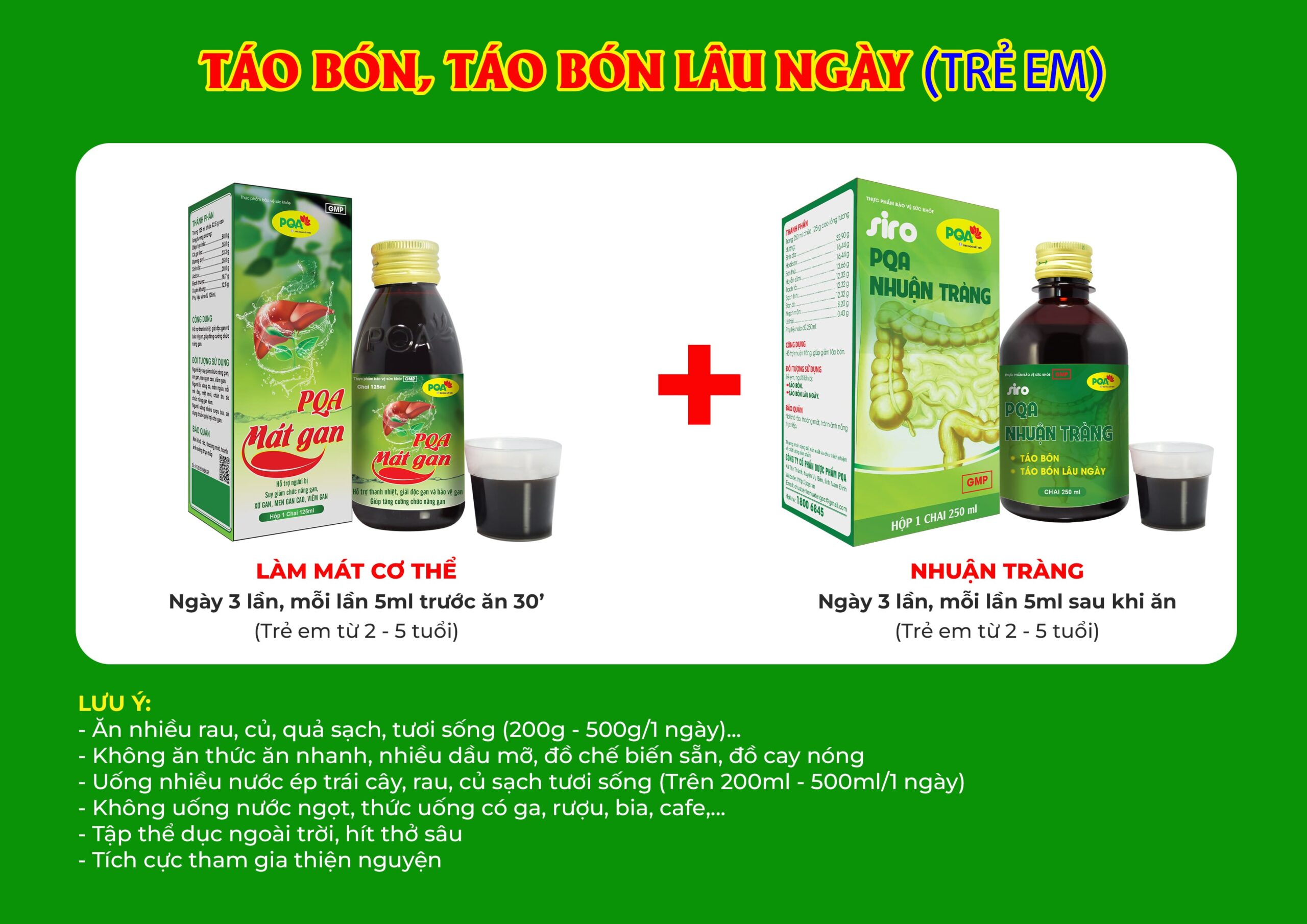 Kết hợp 2 sản phẩm Nhuận tràng siro