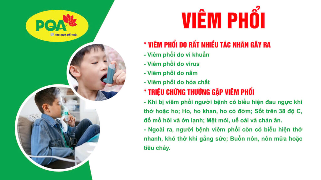Tác nhân gây nên viêm phổi và triệu chứng thường gặp