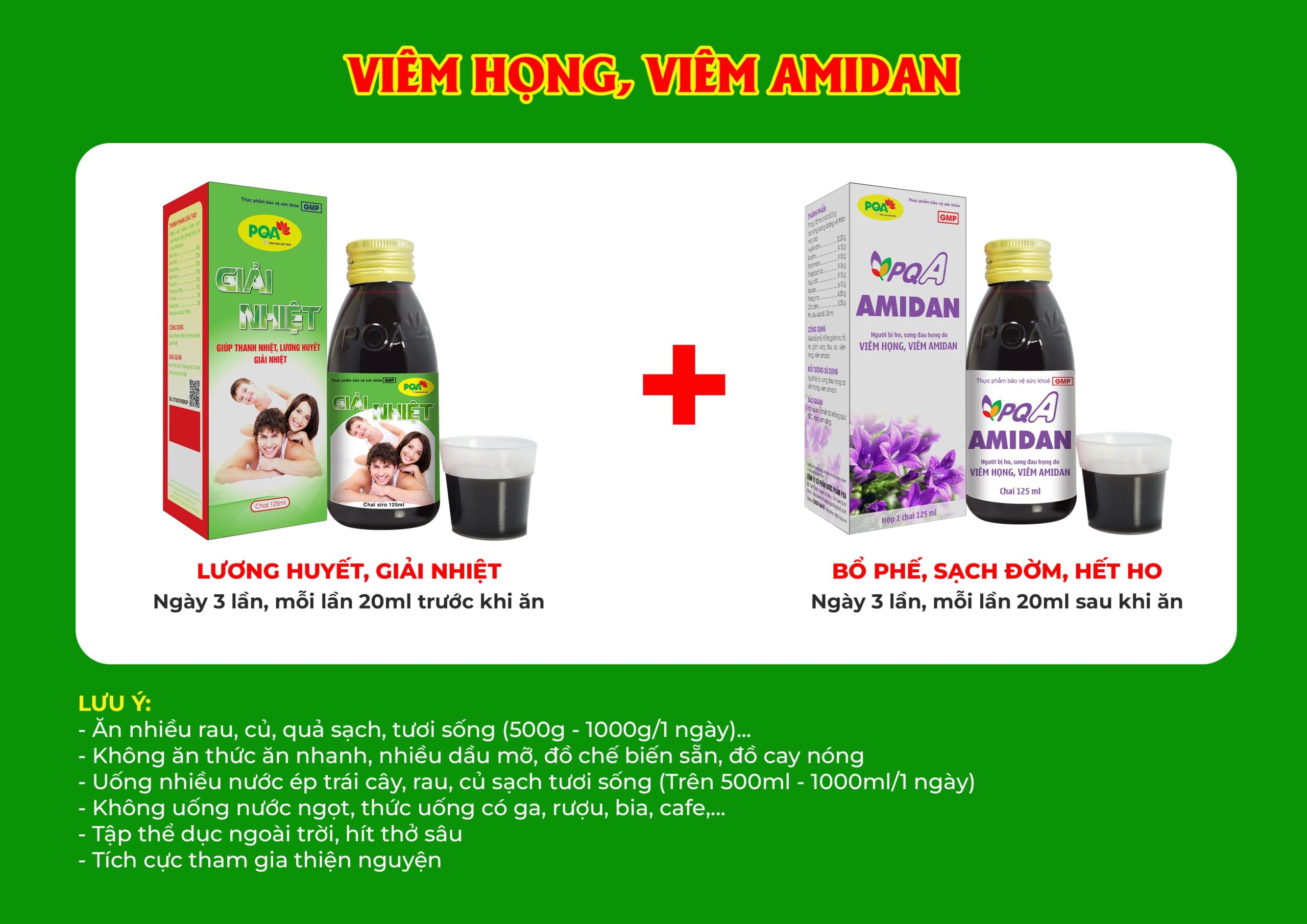 Kết hợp 2 sản phẩm viêm amidan 