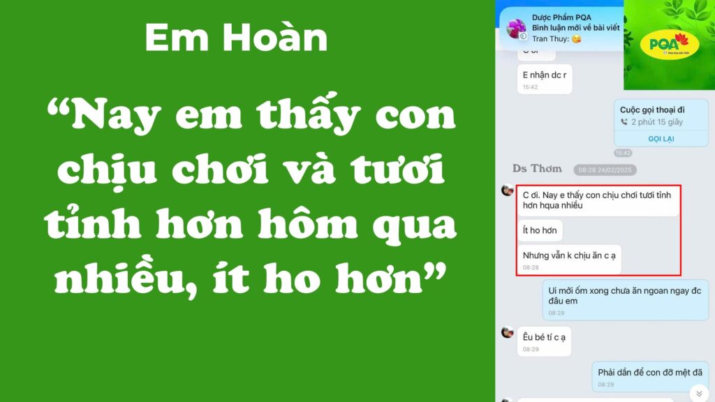 Feedback Siro PQA Ho Trẻ Em 