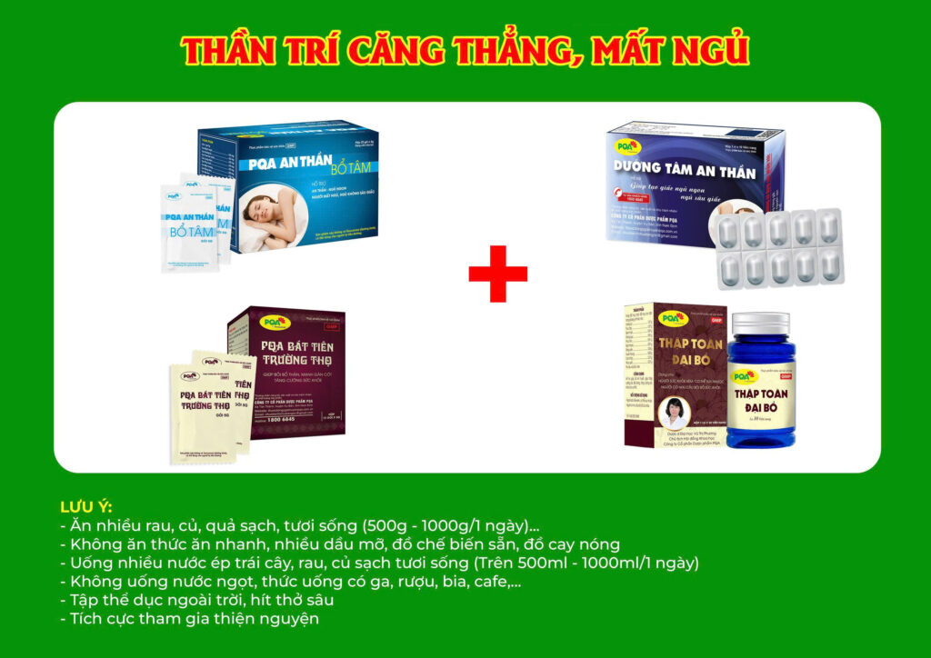 Kết hợp 4 sản phẩm An thần bổ tâm