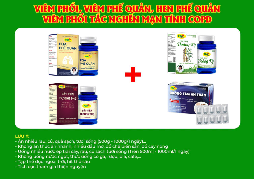 Kết hợp 4 sản phẩm phế quản viên nang