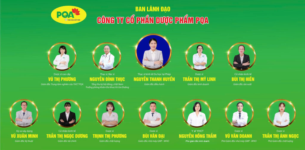 ban lãnh đạo công ty cổ phần dược phẩm PQA