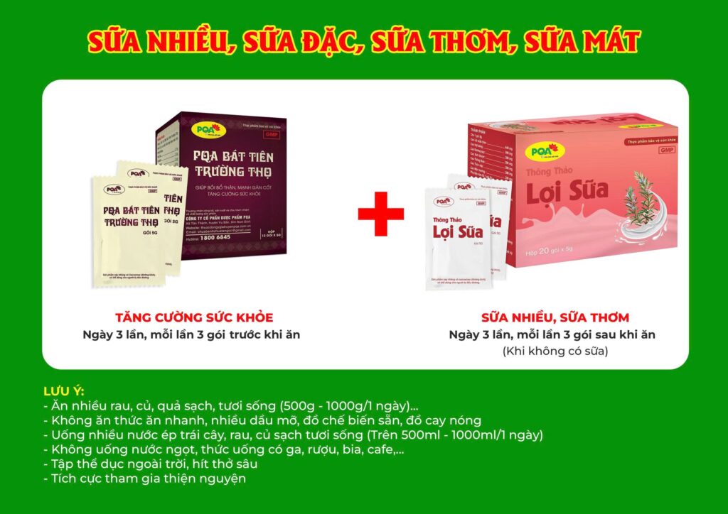 Kết hợp 2 sản phẩm Thôgn thảo lợi sữa