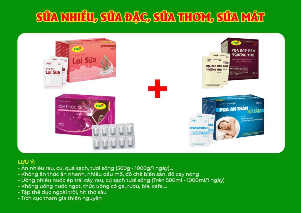 Kết hợp 4 sản phẩm Thông thảo lợi sữa