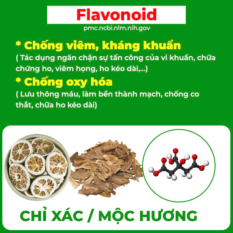 Thành phần hoa học PQA dùng cho người bị ho
