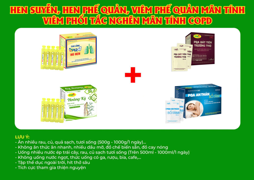 Kết hợp 4 sản phẩm cao lỏng ho hen