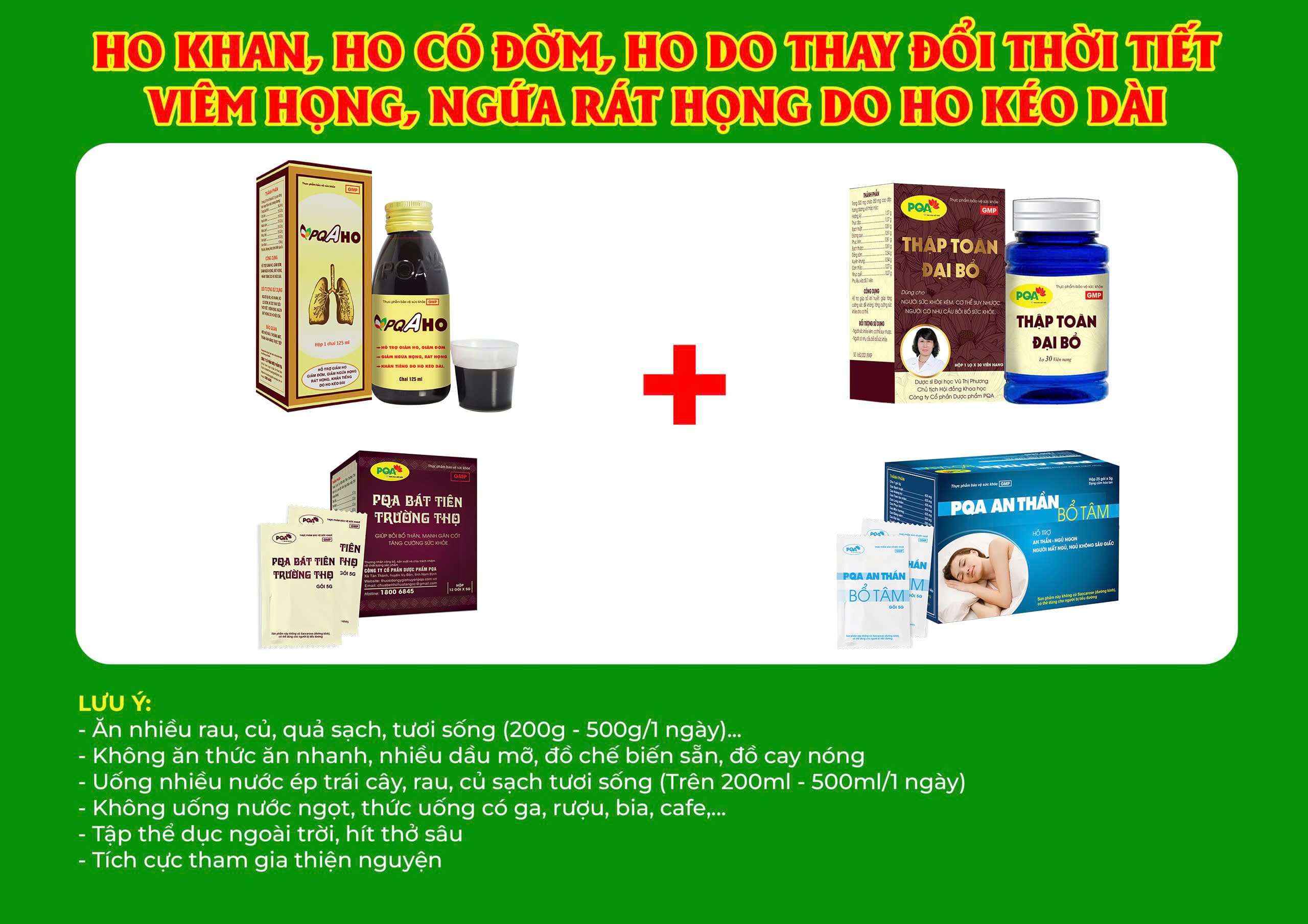 Kết hợp 4 sản phẩm PQA Ho