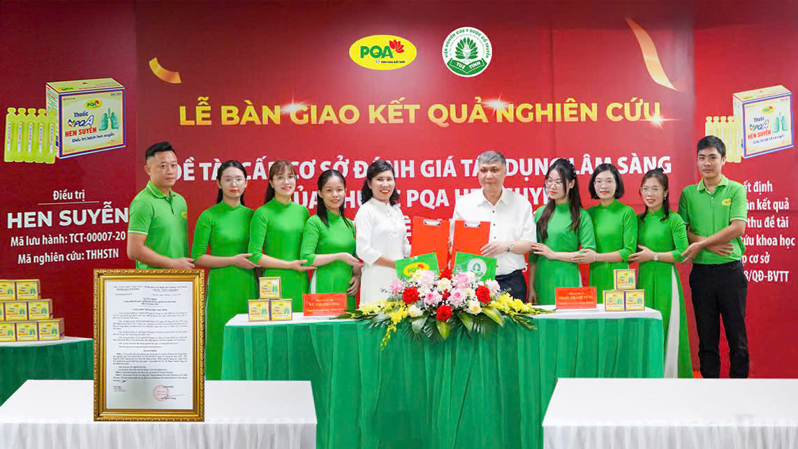 Lễ bàn giao kết quả nghiên cứu đề tài “Đánh giá tác dụng lâm sàng của thuốc PQA Hen Suyễn trên người bệnh hen phế quản”