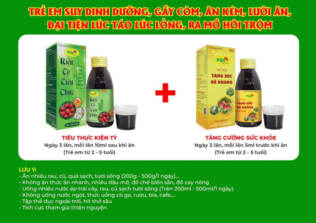 Kết hợp 2 sản phẩm kiện tỳ tiêu thực