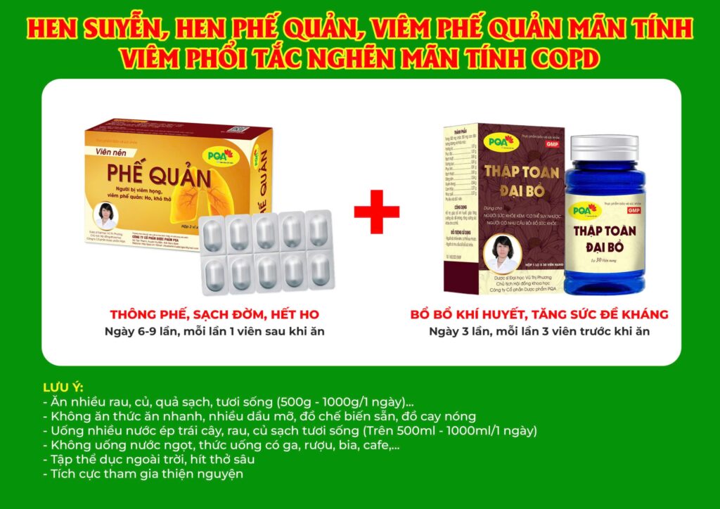 Kết hợp 2 sản phẩm phế quản viên nén