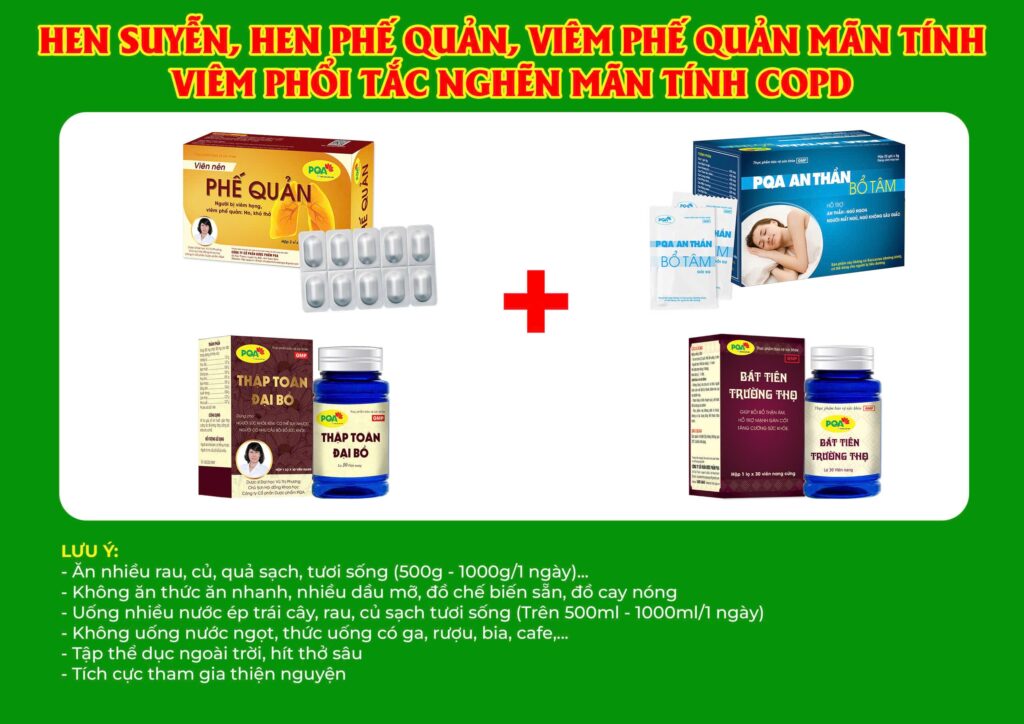 Kết hợp 4 sản phẩm phế quản viên nén